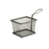 GenWare Stainless Steel Black Rectangular Serving Fry Basket 12.5x10cm